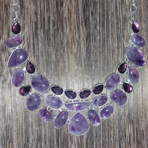 Huge Amethyst Statement Necklace - Picture 3 of 5